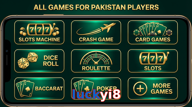Main screen of Luckyi8 games page for PK players